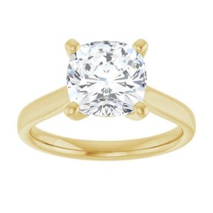 Rings 14K Yellow 8 mm Cushion Engagement Ring Mounting