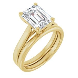 Rings 14K Yellow 9x7 mm Emerald Engagement Ring Mounting