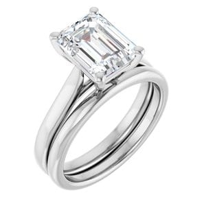 Rings Platinum 9x7 mm Emerald Engagement Ring Mounting