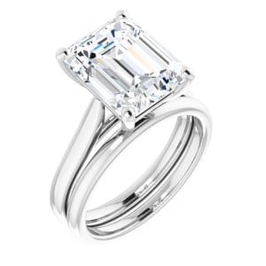 Rings Platinum 11x9 mm Emerald Engagement Ring Mounting