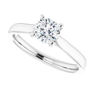 Rings 14K White 5.5 mm Round Engagement Ring Mounting