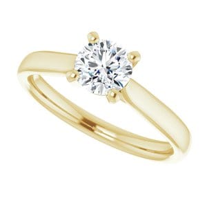 Rings 14K Yellow 5.5 mm Round Engagement Ring Mounting