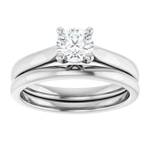 Rings 14K White 5.2 mm Round Engagement Ring Mounting