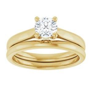 Rings 14K Yellow 5.2 mm Round Engagement Ring Mounting