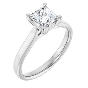 Rings 14K X1 White 5.5 mm Square Engagement Ring Mounting