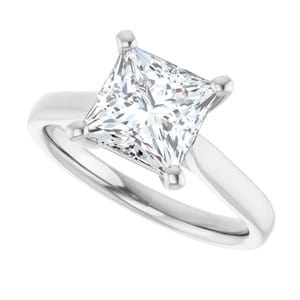 Rings Platinum 7 mm Square Engagement Ring Mounting