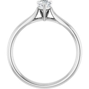 Rings 10K White 6x4 mm Pear Engagement Ring Mounting