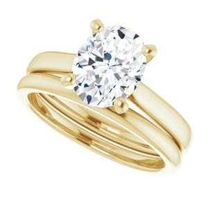 Rings 18K Yellow 9x7 mm Oval Engagement Ring Mounting