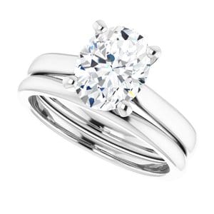 Rings Platinum 9x7 mm Oval Engagement Ring Mounting