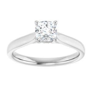 Rings 14K White 5 mm Cushion Engagement Ring Mounting