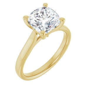 Rings 14K Yellow 8 mm Cushion Engagement Ring Mounting