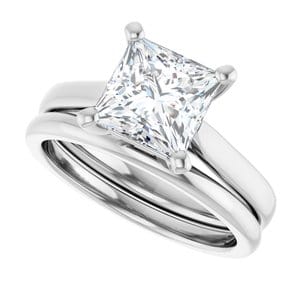 Rings Platinum 7 mm Square Engagement Ring Mounting
