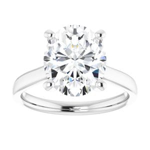 Rings Platinum 11x9 mm Oval Engagement Ring Mounting