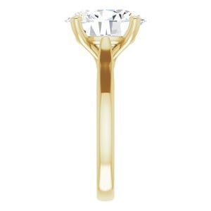 Rings 18K Yellow 12x10 mm Oval Engagement Ring Mounting