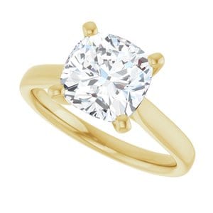 Rings 14K Yellow 8 mm Cushion Engagement Ring Mounting