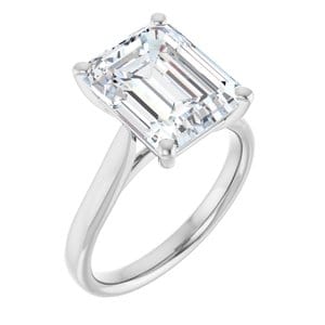Rings Platinum 11x9 mm Emerald Engagement Ring Mounting