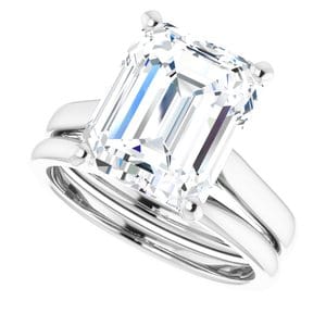 Rings Platinum 11x9 mm Emerald Engagement Ring Mounting