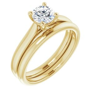 Rings 14K Yellow 5.5 mm Round Engagement Ring Mounting