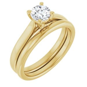 Rings 14K Yellow 5.2 mm Round Engagement Ring Mounting