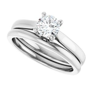 Rings 14K White 5.2 mm Round Engagement Ring Mounting