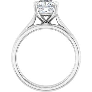 Rings Platinum 7 mm Cushion Engagement Ring Mounting