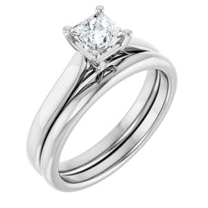 Rings 14K White 4.5 mm Square Engagement Ring Mounting