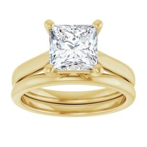 Rings 14K Yellow 7 mm Square Engagement Ring Mounting