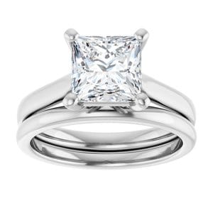 Rings Platinum 7 mm Square Engagement Ring Mounting