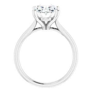Rings Platinum 11x9 mm Oval Engagement Ring Mounting
