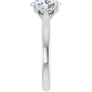 Rings Platinum 9x7 mm Oval Engagement Ring Mounting