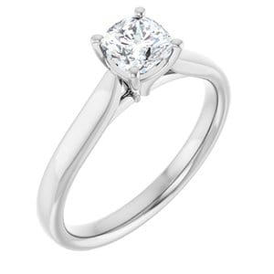 Rings 14K White 5 mm Cushion Engagement Ring Mounting
