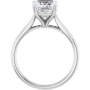 Rings Platinum 9x7 mm Emerald Engagement Ring Mounting