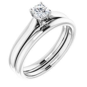 Rings 14K White 4.1 mm Round Engagement Ring Mounting