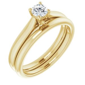 Rings 14K Yellow 4.1 mm Round Engagement Ring Mounting