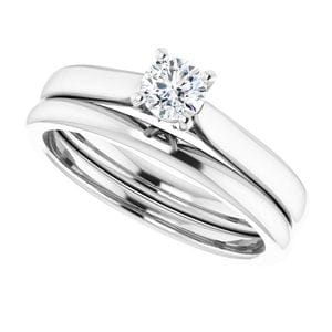 Rings 14K White 4.1 mm Round Engagement Ring Mounting