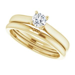 Rings 14K Yellow 4.1 mm Round Engagement Ring Mounting