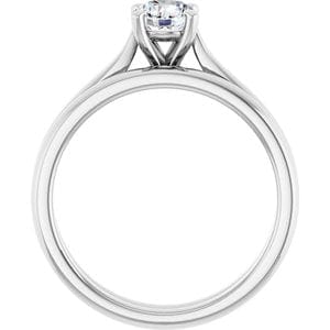 Rings 14K White 5.2 mm Round Engagement Ring Mounting