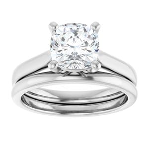 Rings Platinum 7 mm Cushion Engagement Ring Mounting