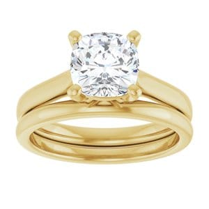 Rings 14K Yellow 7 mm Cushion Engagement Ring Mounting