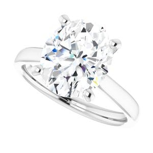 Rings Platinum 11x9 mm Oval Engagement Ring Mounting