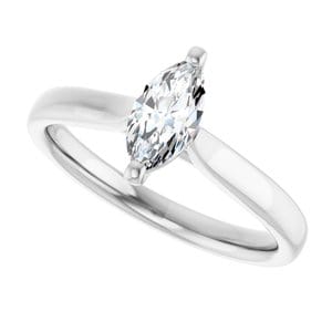 Rings 14K White 8x4 mm Marquise Engagement Ring Mounting