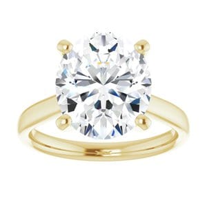 Rings 18K Yellow 12x10 mm Oval Engagement Ring Mounting
