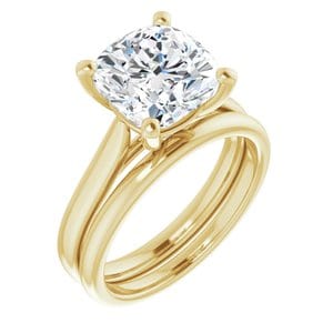 Rings 14K Yellow 9 mm Cushion Engagement Ring Mounting