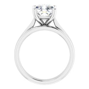 Rings 14K White 8 mm Cushion Engagement Ring Mounting