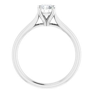 Rings 14K White 5.5 mm Round Engagement Ring Mounting