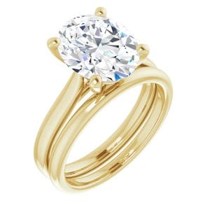 Rings 18K Yellow 11x9 mm Oval Engagement Ring Mounting