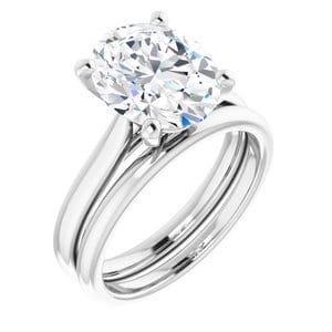 Rings Platinum 11x9 mm Oval Engagement Ring Mounting