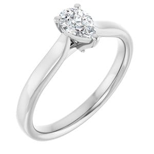Rings 10K White 6x4 mm Pear Engagement Ring Mounting