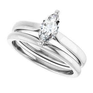 Rings 14K White 8x4 mm Marquise Engagement Ring Mounting