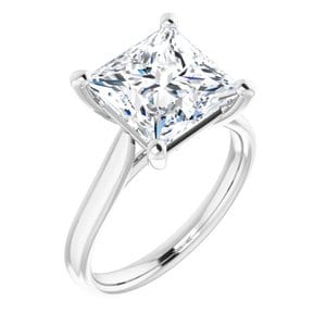 Rings 14K White 9 mm Square Engagement Ring Mounting